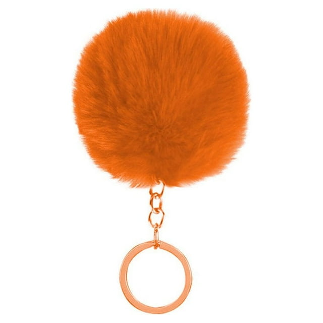 Lovely Fuzzy Ball Keychain Supple Comfortable Key Rings Adorable Practical Key Chains for Children Adults Elderly Students
