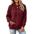 thumbnail image 2 of Trikvn Women's Quilted Pullover Hoodies Drawstring Sweatshirts with Kangaroo Pocket Long Sleeve Textured Casual Fall Tops Athletic Wear, 2 of 5