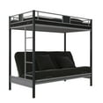 DHP Silver Screen Twin over Futon Metal Bunk Bed, Silver/Black