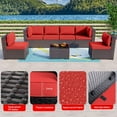 thumbnail image 7 of Gotland 7 Piece Patio Conversation Set,Rattan Wicker Outdoor Furniture Patio Sectional Sofa(Red), 7 of 7