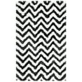thumbnail image 5 of SAFAVIEH Barcelona Carmella Chevron Stripes Shag Area Rug, Graphite/Ivory, 4' x 6', 5 of 6
