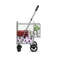 thumbnail image 2 of YYAo Grocery Shopping Cart, Utility Cart, Trolley Cart, Folding Shopping Basket Rolling Trolley with Adjustable Handle-Silver, 2 of 8