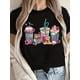 thumbnail image 1 of Women'S Fashion T-shirt, Women'S Casual Round Neck T-shirt, "Cartoon Print Milk Tea Drinks Bear" Print, Fashionable And Casual Spring And Summer Sports Short-sleeved Tops, 1 of 6