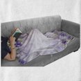 thumbnail image 6 of Floral Soft Flannel Fleece Blanket, Composition of Blossoming Flowers with Green Spring Leaves Romantic Nature, Cozy Plush for Indoor and Outdoor Use, 50" x 70", Lilac Purple Green, by Ambesonne, 6 of 6