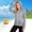 Gray, variant on Girls Sun Protection Jackets, Long Sleeve Hooded Full Zip Sports Rash Guard Blue Size 11-12T