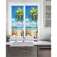thumbnail image 2 of Window Privacy Film Beach Blue Stained Glass Window Film Decorative Sun Block Window Cover Starfish Palm Tree Shell Sandy Beach Window Clings Static Adhesive Sticker for Bathroom 19.6"x39.3", 2 of 7