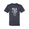 thumbnail image 2 of Wild Bobby, All I Need is Jesus & Coffee Inspirational/Christian Men Graphic Tee, Vintage Heather Navy, X-Large, 2 of 6