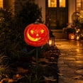 thumbnail image 5 of 1Pack Solar Jack O Lantern Stake String Lights - Orange Halloween Pathway Decor for Outdoor Halloween Yard Display, 5 of 7