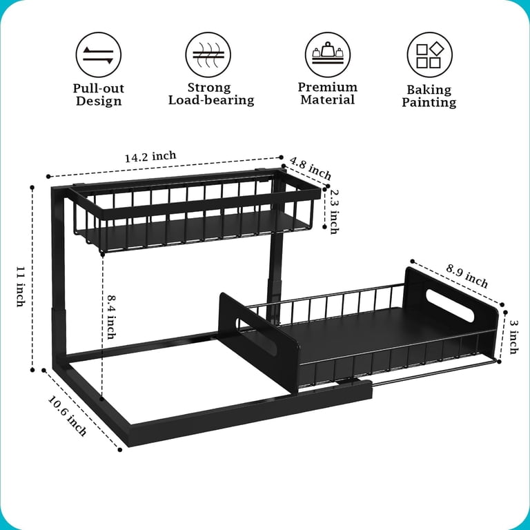 TAIMASI Under Sink Organizer Slide Out Shelf, 2 Pack photo 2