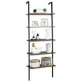 thumbnail image 4 of CAIHONG Wall Mounted Bookcase with 5 Tier Storage, Metal Frame, Brown, 4 of 5