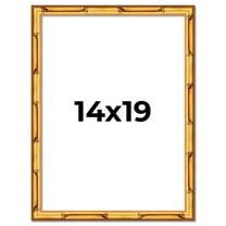 14x19 Frame Gold Bamboo Solid Wood Picture Frame | 0.75 Inch Moulding Width | Interior Frame Depth