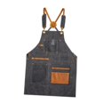 thumbnail image 3 of colaxi Canvas Apron Gardening Apron Cross Back Multipurpose Woodworking Shop Apron Tool Apron for Gardeners Electrician Carpenter Gray, 3 of 9