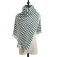 thumbnail image 1 of Houndstooth Scarf Women Winter Plaid Cashmere Scarf Green, 1 of 3