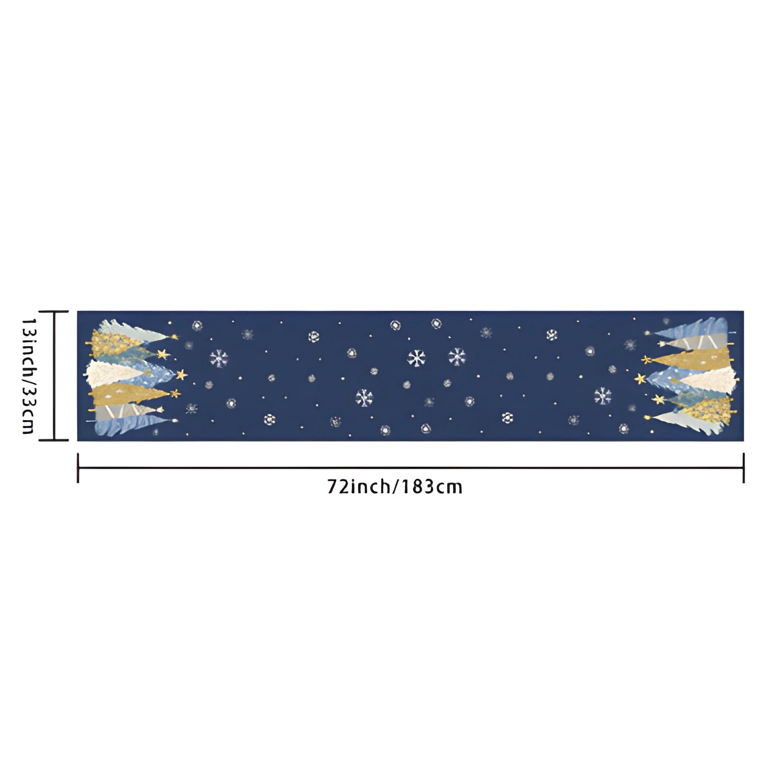 Christmas Table Runner 13x90 Inch, Xmas Trees Snowflakes Holiday Decorative Farmhouse Table Decoration for Kitchen Dinning, Indoor Outdoor Dinner Party Decor