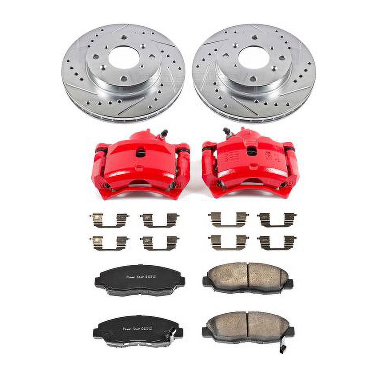 PowerStop Front Z23 Evolution Sport Brake Pad and Rotor Kit with Red Powder Coated Calipers Fits: ACURA Select Models KC1239