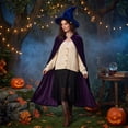 thumbnail image 7 of Womens Wizard Hat Costume Accessory, Foldable Pointed Witch Hat with Soft Velvet Texture, Cone Hat for Halloween Party Cosplay Dress Up Blue, 7 of 7