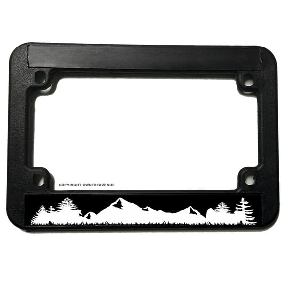 Mountains Forest Nature Hiking Camping Motorcycle License Plate Frame