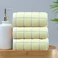 thumbnail image 2 of Beige Soft Absorbent Plaid Face Towel Set With Premium Cotton Material, Quick Drying Feature And Fade-Resistant Design For Bathroom, Gym And Travel Use, 3-Pack Towels 13.77*29.52In, 2 of 7