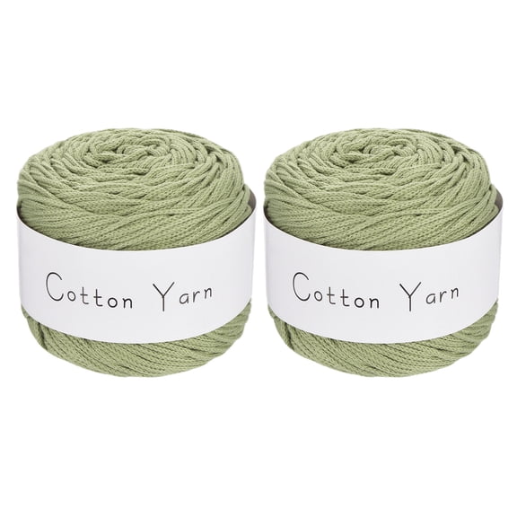Uxcell 2 Skein Cotton Yarn, 100% Cotton Chunky Yarn for Hand Knitting, Blanket Yarn for Crocheting Each of 203g/7.16oz(Per Skein 150m/164 Yard)/Pale Green
