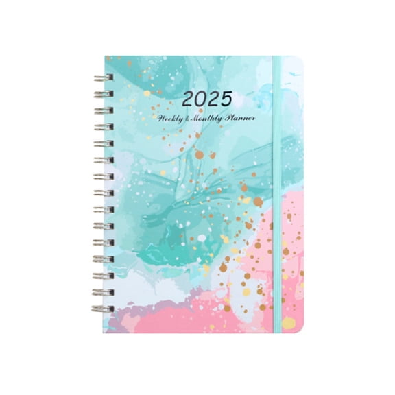 C 2026 Monthly Planner Weekly Spiral Notebook English Diary Flower Design