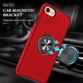 thumbnail image 5 of Case for iPhone 7 Plus iPhone 8 Plus,Dual Layer Hard Military Case with 360 Degree Ring Stand Silicone Bumper Shockproof Protective Case (Camera Protection) Magnetic Car Holder Cover-Red, 5 of 14