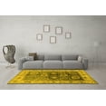 thumbnail image 3 of Ahgly Company Machine Washable Indoor Square Oriental Yellow Industrial Area Rugs, 5' Square, 3 of 4