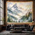 thumbnail image 6 of Misty Mountain Forest With Golden Light, Serene Watercolor Style for Nature Lovers, Mountain Wall Art, Housewarming Gift, Tapestry Wall Hanging for Bedroom and Living Room, 6 of 7