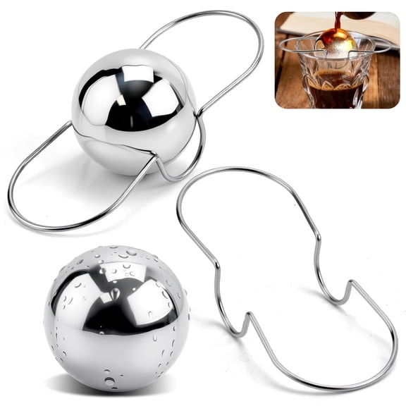 2 Pack XL Espresso Frozen Ball for Espresso Coffee, Stainless Steel Espresso Chilling Ball