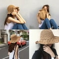 thumbnail image 5 of D-GROEE Women Foldable Wide Brim Straw Weave Hat Sunhat Beach Summer Hat UV Protect Travel Cap, 5 of 7