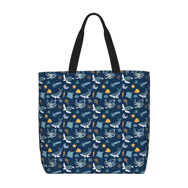 Fotbe Sea Turtle Bolsa Tote con Estampado para Mujer, Bolsos con Cremallera, Bolsa de Hombro Casual de Gran Capacidad con Bolsillos Internos