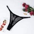 thumbnail image 5 of Gibobby Levantamiento abdominal glúteos bragas cuerpo Mujeres Soild Sexy malla bordada Tanga bragas T pantalones cintura ropa interior talla grande（Negro， L), 5 of 5