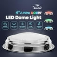 thumbnail image 2 of Pactrade Marine LED Dome Light RGBW - 4-Inch Lens, Built-in Color Switch (2-Wire, NO Controller Needed) - Stainless Steel Surface Mount - Interior Boat Lights, Marine-RV Ready (12V/24V), 2 of 6