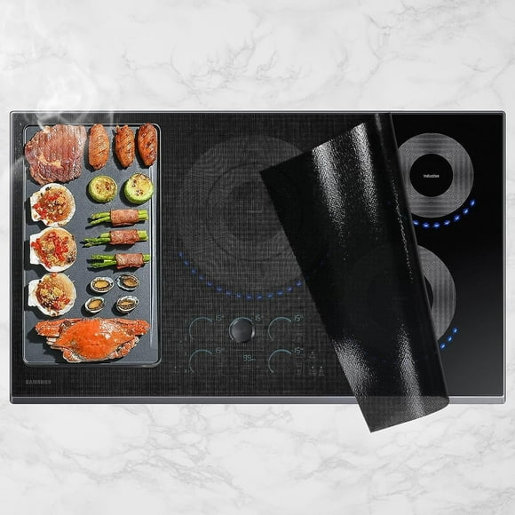 Cook's Aid Large Translucent Induction Cooktop Protector Mat 20.4x30.7 In, (Magnetic) Electric Stove Burner Covers Antiscratch as Glass Top Stove Cover
