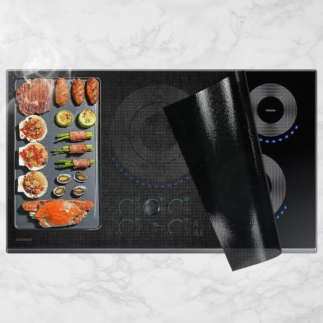 Cook's Aid Large Translucent Induction Cooktop Protector Mat 20.4x30.7 In, (Magnetic) Electric Stove Burner Covers Antiscratch as Glass Top Stove Cover