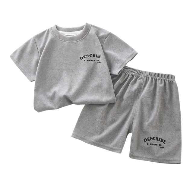 COM1950s Chemises pour Filles, Ensemble à Manches Courtes pour Enfants Été Shorts Coréens T-Shirt Enfants Été Haut/chemise à Manches Courtes à Col Rond Ensemble