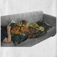 thumbnail image 6 of Day of the Dead Soft Flannel Fleece Throw Blanket, Dia de Los Muertos Skull Girl with Roses Hearts Print, Cozy Plush for Indoor and Outdoor Use, 70" x 90", Petrol Blue Caramel, by Ambesonne, 6 of 6