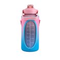thumbnail image 1 of Botella de agua de viaje con correa de transporte de taza linda de 2L para viajes de camping (rosa azul), 1 of 8
