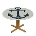 thumbnail image 3 of JRXY  Elastic Tablecloth, Anchor Decor Decorative Fabric Table Cover for, Boat Anchor Polka and Stripe Retro Pattern, Fit Round Tables 32inch Diameter, for Dining Room/Party/Banquet Decoration White, 3 of 7