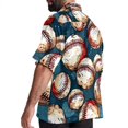 thumbnail image 3 of Baseball Men's Short Sleeve Spread Collar Tops, Casual Button Down Shirts, Printed Summer Beach Shirts, Unisex, 3 of 6