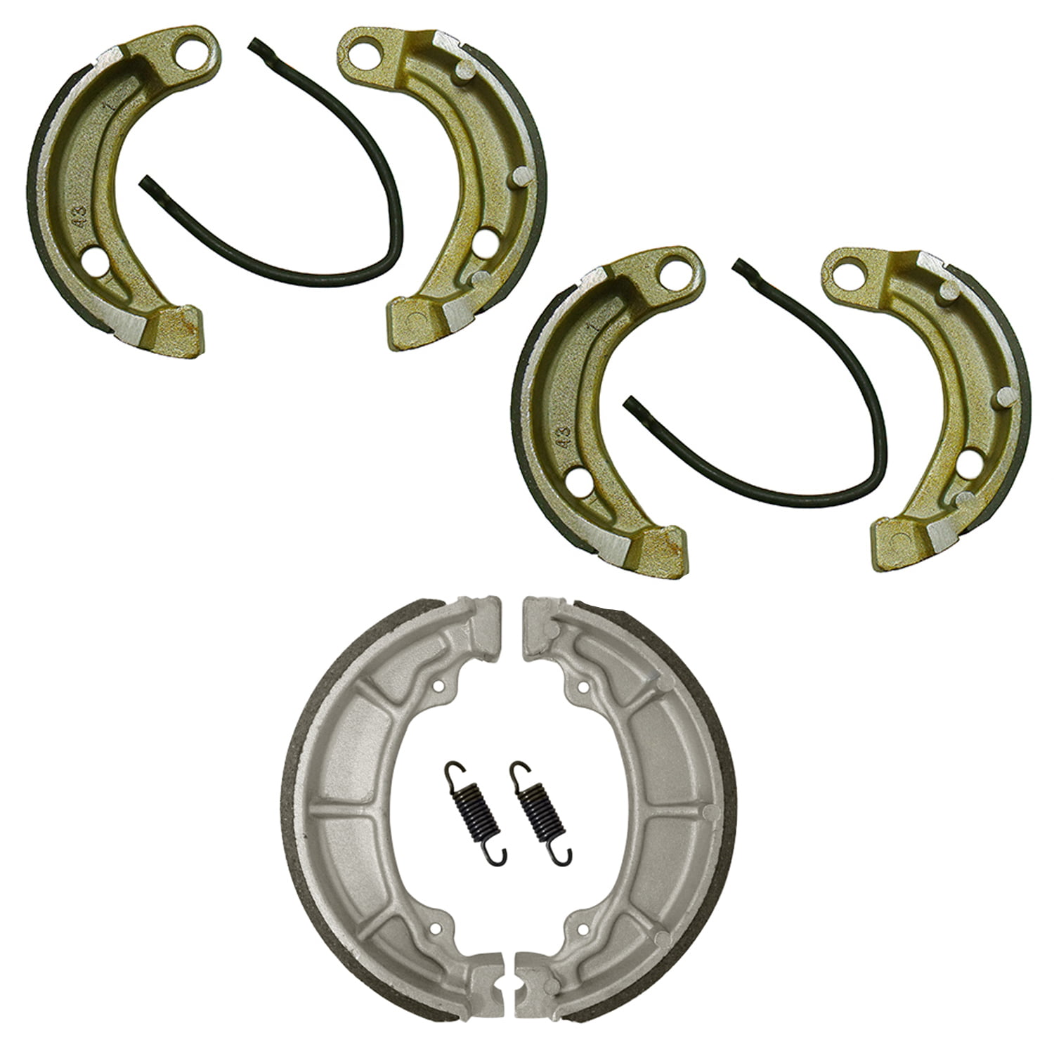Caltric Front And Rear Brake Shoes Compatible with Polaris Predator 90 2003 2004 2005 2006 