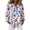 Blue, variant on 4th of July Shirt America 250th Anniversary Blouses Patriotic Printed Women's Buttoned Long Sleeved Collared Shirt, Independence Day Graphic Top - Dark Blue, Size L