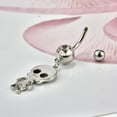 thumbnail image 4 of 1pc Piercing Jewelry Brass Cubic Zirciona Navel Ring Belly Rings with 304 Stainless Steel Bar Lead Free & Cadmium Free Skull 47mm : 25x11mm Bar: 14 Gauge(1.6mm) Bar Length: 3/8"(10mm), 4 of 8