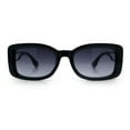 thumbnail image 5 of Womens Classy Rectangle Retro Mod Designer Fashion Luxe Sunglasses Black - Smoke, 5 of 8