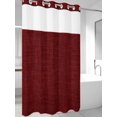 thumbnail image 4 of Vintage Dark Red No Hook Shower Curtain Waterproof,Bathroom Curtains with Snap in Liners and See Through Top Window,Farmhouse Retro Solid Color Linen Texture Hotel Bathtub Curtains Shower 36"Wx72"L, 4 of 8