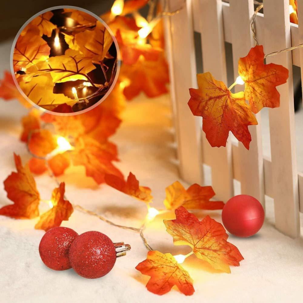13FT Artificial Maple Leaves String Lights, Indoor Fairy Lights, For