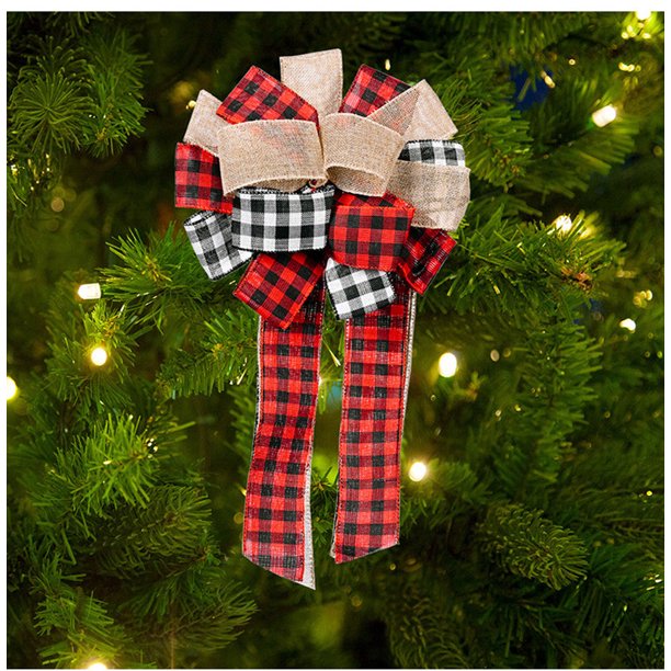 Fiudx Ofertas de la semana Adorno para árbol de Navidad con colgante de lazo de lino de imitación