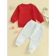 thumbnail image 4 of Toddler Baby Boy Valentines Day Outfit Mr Steal Your Heart Long Sleeve Sweatshirt and Long Pants Spring Fall Clothes Set, 4 of 8