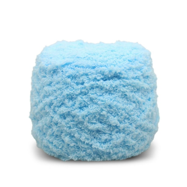 Bola de hilo Hilos de terciopelo para tejer suaves y cálidos Hilo de ganchillo de 2 hilos para cárdigan de bufanda, Azul claro Inevent HA008931-10
