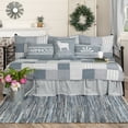 thumbnail image 2 of VHC Brands Sawyer Mill 5 Piece Daybed Bedding Sets 100% Cotton (1 Quilt, 1 Bed Skirt, 3 Standard Shams) Blue Patchwork, 2 of 4