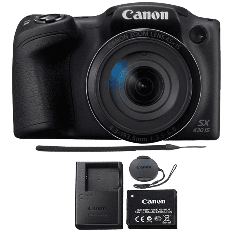 ideologie zoom Conceit Canon PowerShot SX430 IS 20MP Digital Camera 45x Optical Zoom Black Wi-Fi /  NFC - Walmart.com